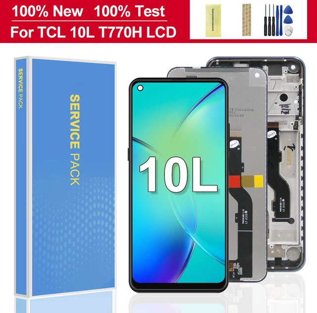 TCL 10 Lite T770H Ersatz Display mit 6,53 Zoll LCD Touch Screen Rahmen und Digitizer Montage in Schwarz - Bild 1