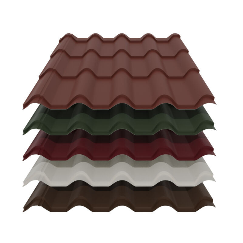 Pfannenblech Typ Europa aus Stahl von Friedrich von Lien AG, Multicolour, Modullänge: 350 mm, Stärke: 0,50 mm - Bild 1
