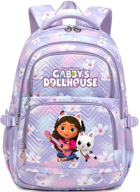 3-teiliges Schulrucksack-Set aus Oxford-Stoff in Lila mit Schultasche und Federmäppchen - Bild 1