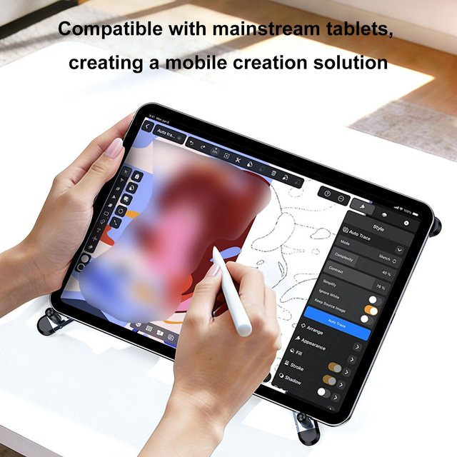 TOMTOP 4-in-1 Faltbarer Magnetischer Handyhalter und Schreibtisch-Tablet-Halter sowie Laptop-Halter und Kamera-Stativ für 10 bis 17,3 Zoll in Schwarz - Bild 1