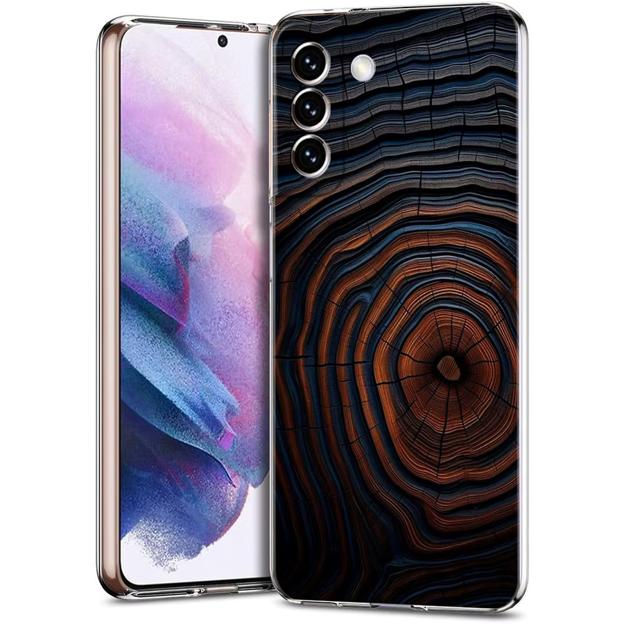 Transparente Handyhülle mit Vintage Holzmaserung für Samsung Galaxy S25 S24 S23 S22 S21 S20 FE Ultra und S10 Plus aus TPU - Bild 2