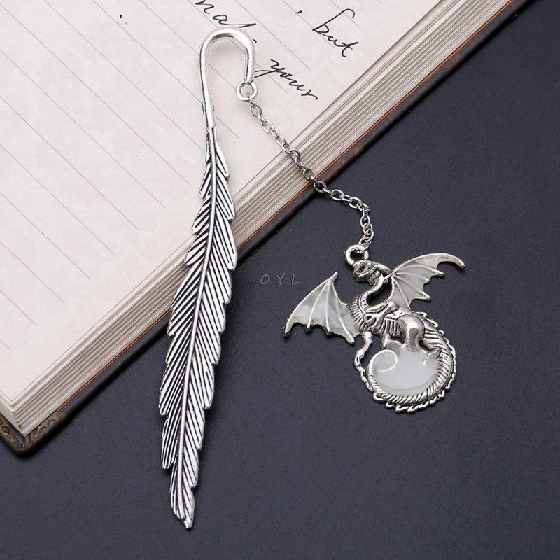 Leuchtendes Lesezeichen mit Federdrachen von Yiran Furniture aus Metall in Silber - Bild 2