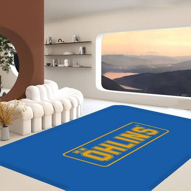 O-Ohlins Flurteppich Blau, moderner rechteckiger Bereichsteppich, waschbar und rutschfest für Wohnzimmer, Küche oder Flur - Bild 1