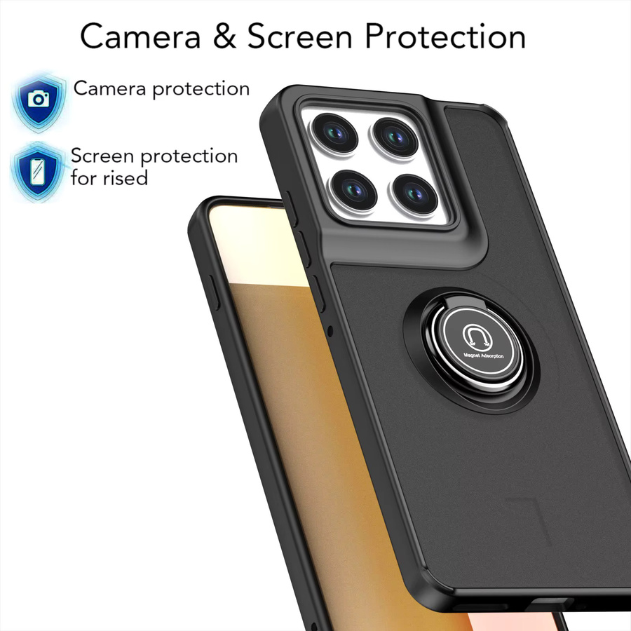 Stoßfeste Silikon-Handyhülle mit Metallring-Halter für Motorola Edge 70 XT2601-2 in Schwarz und Grün - Bild 6