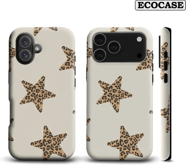 Leopard Star Design Handyhülle mit doppelschichtiger Rückseite für iPhone 17 16 15 14 13 12 11 Pro Max Plus - Bild 1