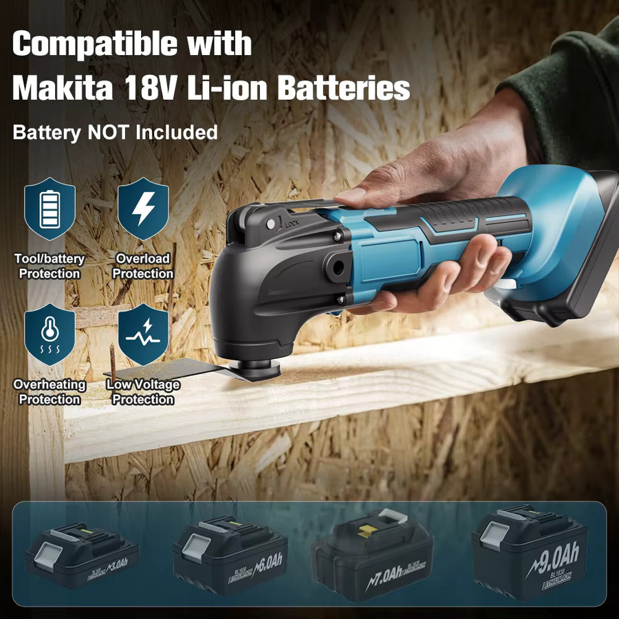 Synxiter Oszillierendes Multifunktionswerkzeug für Makita 18V Akku, 6 Gänge, Elektrische Holzschneidemaschine und Trimmer für Renovierungsarbeiten - Bild 3
