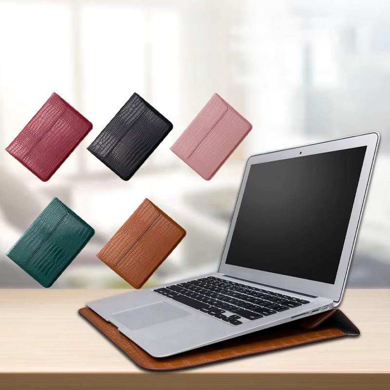 Magnetische Slim Laptop-Hülle aus Krokodil-PU-Leder für Apple MacBook Pro und MacBook Air in Grün - Bild 6