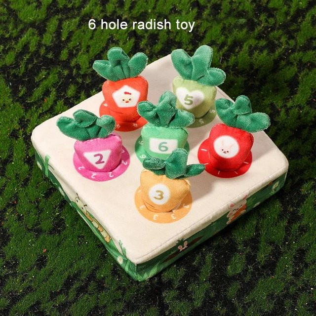 Linyi toy Montessori Karotte Ernte Spielzeug ab 3-6 Jahre Plüsch bunt - Bild 1
