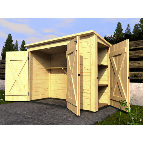 WEKA Gartenschrank aus Holz in Natur und Beige, B/H/T: 215 x 152 x 95 cm - Bild 2