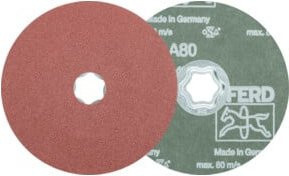 PFERD TOOLS COMBICLICK Korund Fiberscheibe Rot Ø 125 mm A80 für universelle Anwendungen - Bild 1