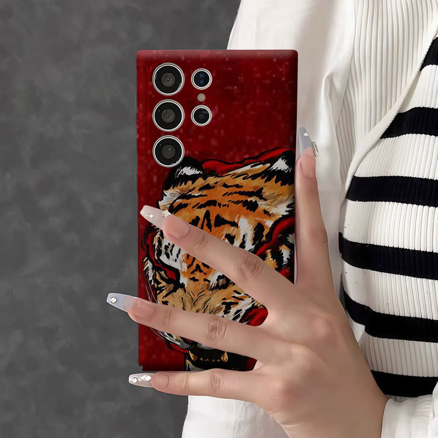 Aurbe Handyhülle für Samsung Galaxy S26 S25 S24 S23 Ultra Plus mit HD Hard Red Tiger Fury Doppelschicht-Schutz in Rot - Bild 5