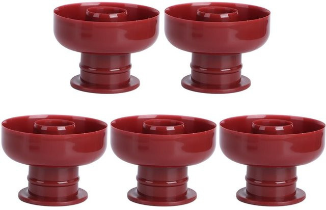 CosyHome 5er Set Donutformen aus Silikon, beschichtete Ausstecher für Kuchen und Doughnuts, Braun und Rot - Bild 1