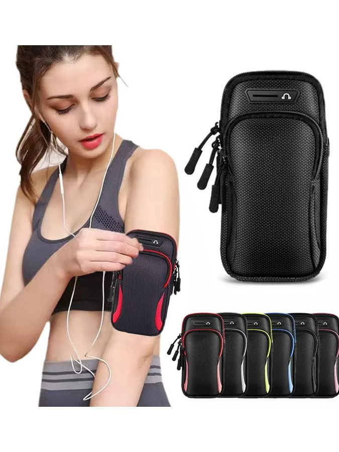 Wasserdichtes Sportarmband für dein Smartphone mit Kopfhöreranschluss für Fitness und Laufen in Blau oder Schwarz - Bild 5