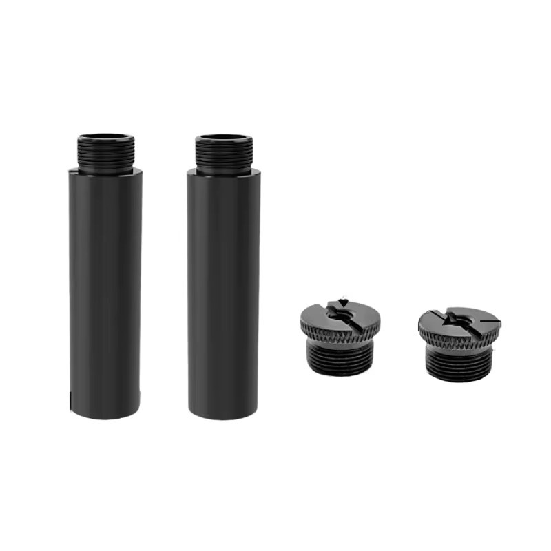 Mikrofonständer Verlängerungsrohr mit Schraubkonverter Adapter Set für 5/8 Zoll, 1/4 Zoll und 3/8 Zoll in Schwarz und Silber - Bild 2