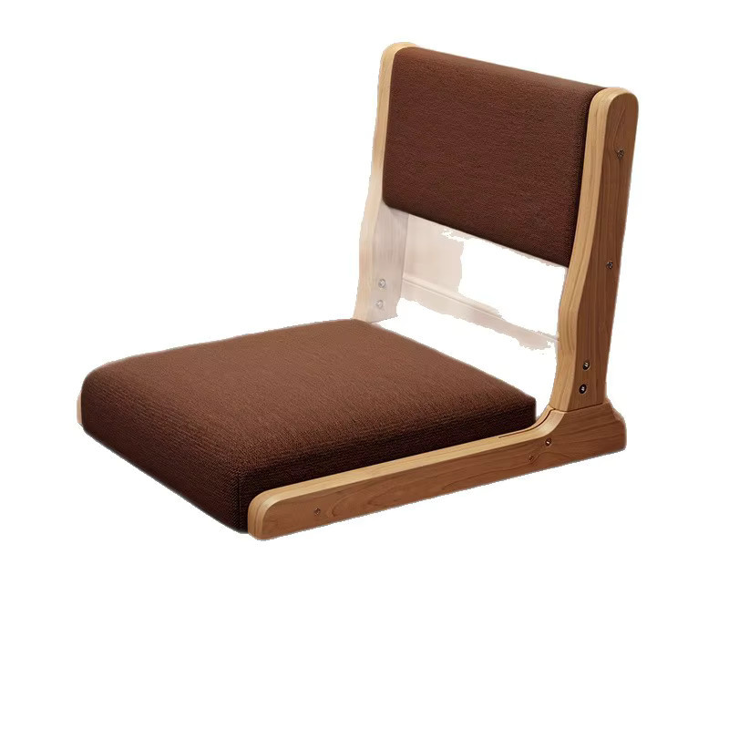 LIUSHADUOLA Lazy Sofa Tatami-Sitz, klappbarer Sessel aus Massivholz in Grau - Bild 4