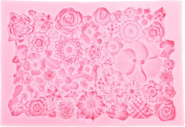 CosyHome Silikon Fondantform in Weiß und Pink, antihaftend und geruchlos für Schokolade, Kuchen und Cupcakes - Bild 1