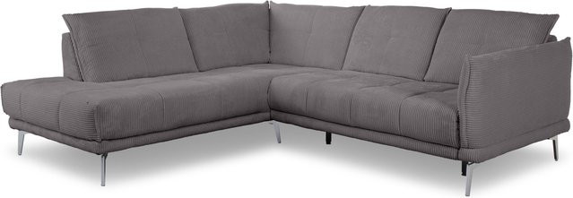 Polsterecke SANSIBAR ROBERTSFORS in Anthrazit mit Cord-Stoff und Armlehnen, L-Form, B: 222 cm, T: 150 cm, H: 68 cm - Bild 1