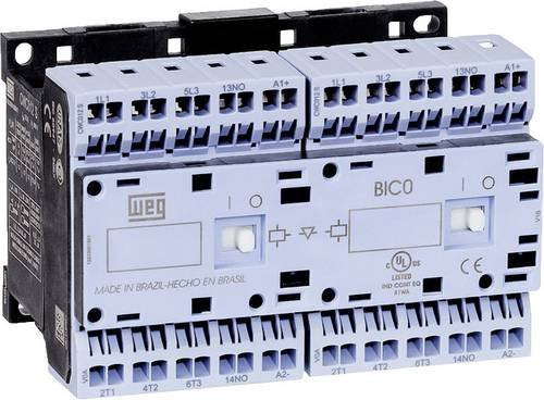 WEG Wendeschütz CWCI012-01-30C03S mit 6 Schließern, 5.5kW, 24 V/DC, 12A und Hilfskontakt in Grau - Bild 1