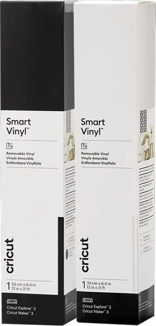 Cricut Smart Vinyl Ablösbar Doppelpack in Schwarz und Weiß, B: 33 cm, L: 640 cm - Bild 1