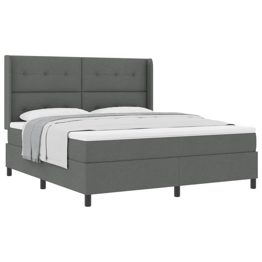 vidaXL Boxspringbett mit Matratze in Grau, modern gepolstert, B/T/H: 180 x 200 x 183 cm - Bild 2
