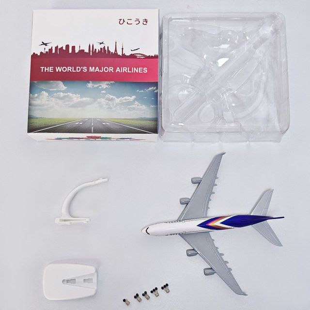 ZOCO Flugzeugmodell Airbus A380 Thai Airlines im Maßstab 1:300 aus Metall für Sammler - Bild 1