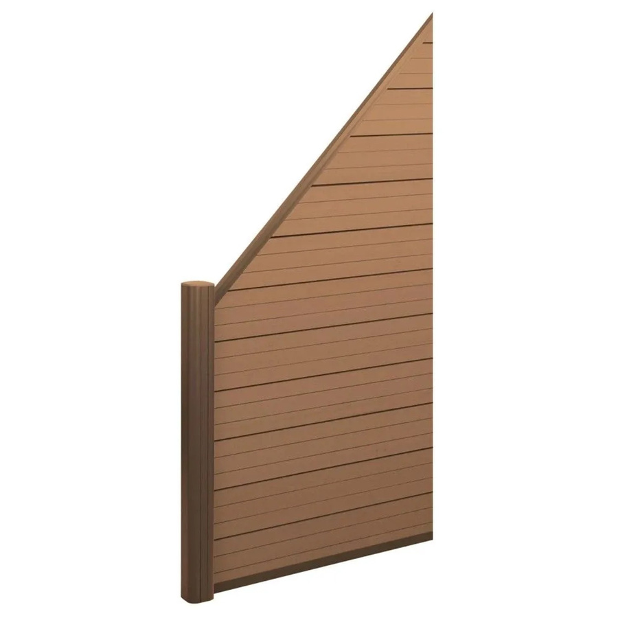 MCW WPC-Sichtschutz Savoie Windschutz Zaun mit Alu-Pfosten als Erweiterungselement Schräg Links, Breite: 0,95 m, Farbe: Teak - Bild 2