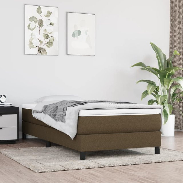 vidaXL Boxspringbett aus Stoff in Braun, B/T: 90 x 190 cm - Bild 3