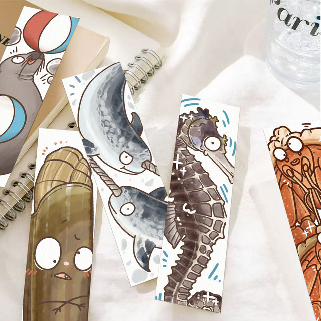 30 kreative Lesezeichen mit Tier- und Meeresmotiven aus Papier, bunte DIY-Nachrichtenkarten zum Markieren von Büchern für Studenten - Bild 1