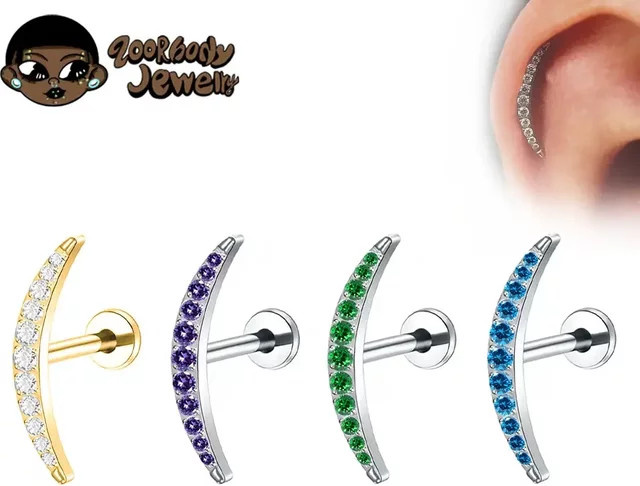 ZOORBODY JEWELRY Labret Piercing, Titan, Silber, Unisex - Bild 1