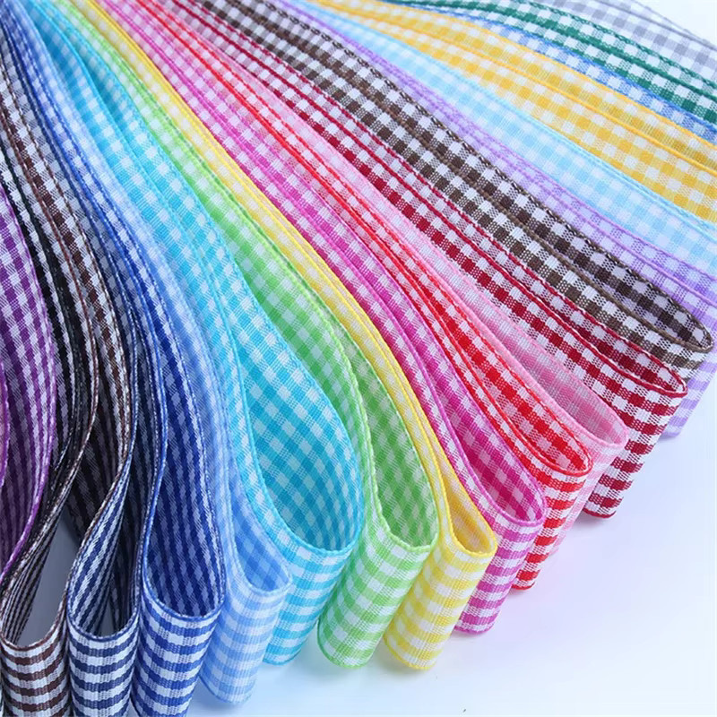 LXGSMBENTENG Gitter Plaid Bänder aus Polyester für Geschenkverpackungen und DIY-Zubehör, Mehrfarbig, Breite: 10 mm oder 25 mm, Länge: 4,57 m - Bild 2