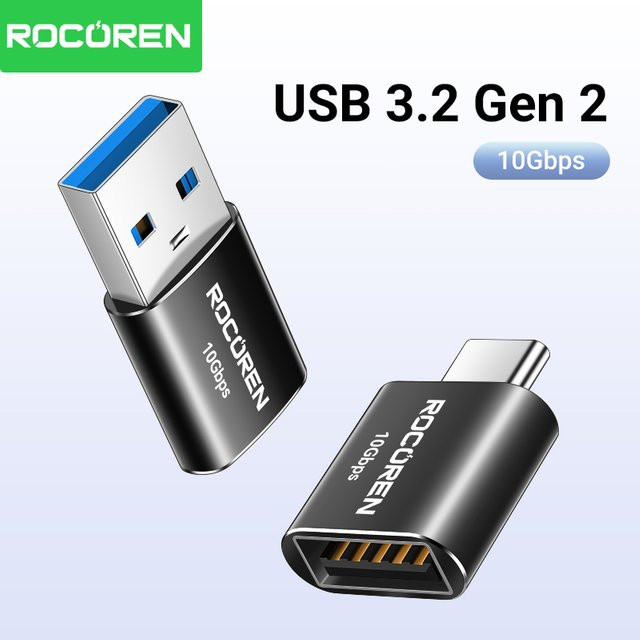 Rocoren USB Typ C OTG Adapter USB C auf USB 3.2 Konverter mit 10 Gbit/s Datenübertragungsrate für MacBook, Samsung S23 und Xiaomi - Bild 1