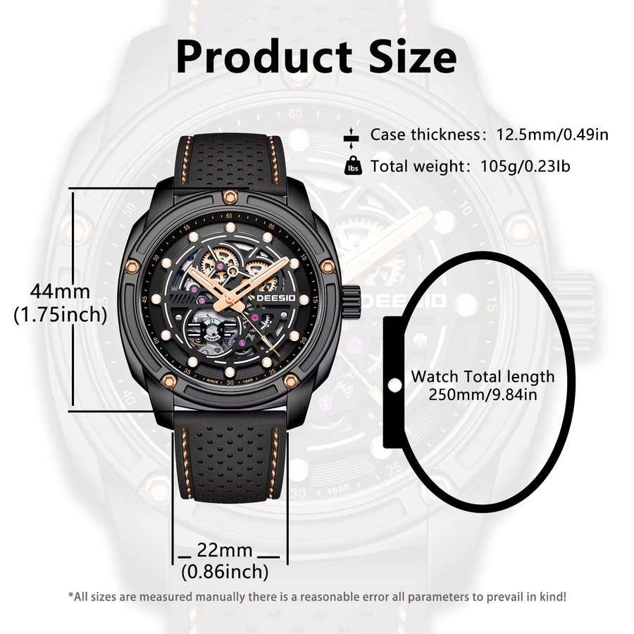 Deesio Chronograph, Automatik, Edelstahl, Schwarz, Herren - Bild 4