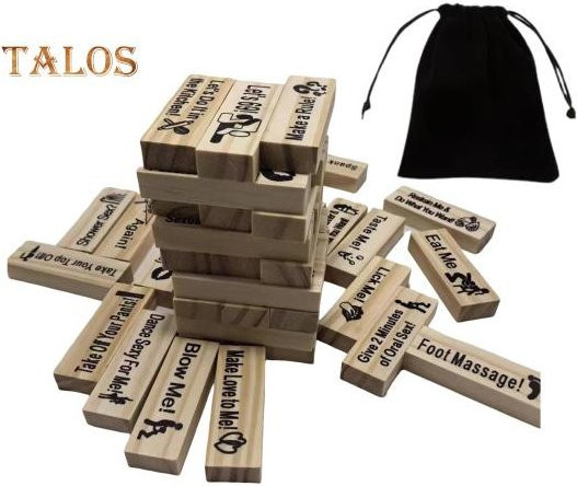 Dating Blocks Tower Set, Stapelspiel für Paare, English, beige - Bild 1
