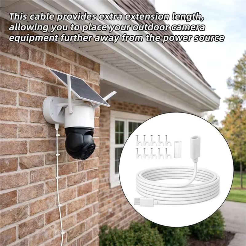 Ring AA60 USB-C Verlängerungskabel mit Clips und wasserdichtem Gehäuse in Weiß für Ring Pan-Tilt Indoor Cam Kamera 2 - Bild 2