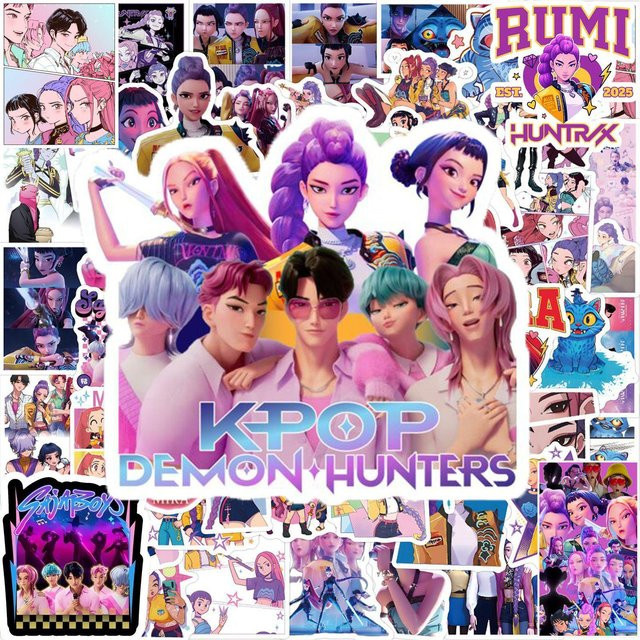 Happy Time For kids Anime KPop Dämonenjäger DIY Aufkleber 110-teiliges Set - Bild 1