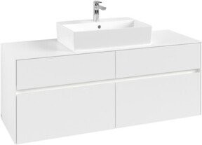 V&B Waschtischunterschrank Collaro in Weiß mit LED-Beleuchtung B/T/H: 140 x 54,8 x 50 cm - Bild 1