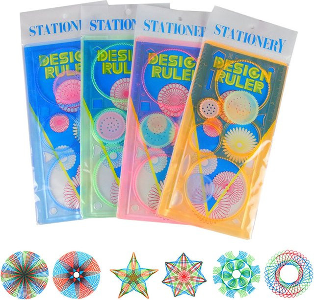 ZYF Spirograph-Lineal aus Kunststoff in Bunt und Pink für Kunstunterricht und Handwerk - Bild 1