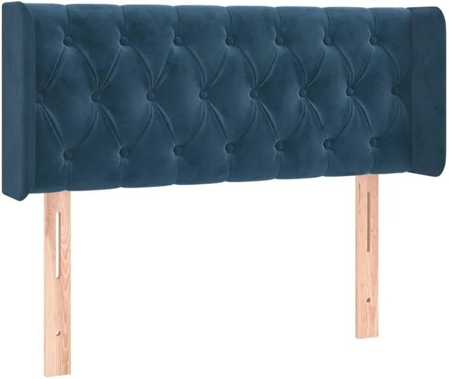 vidaXL LED Kopfteil aus Samt in Dunkelblau mit USB-Ladeport, B: 103 cm, T: 16 cm, H: 78-88 cm - Bild 1