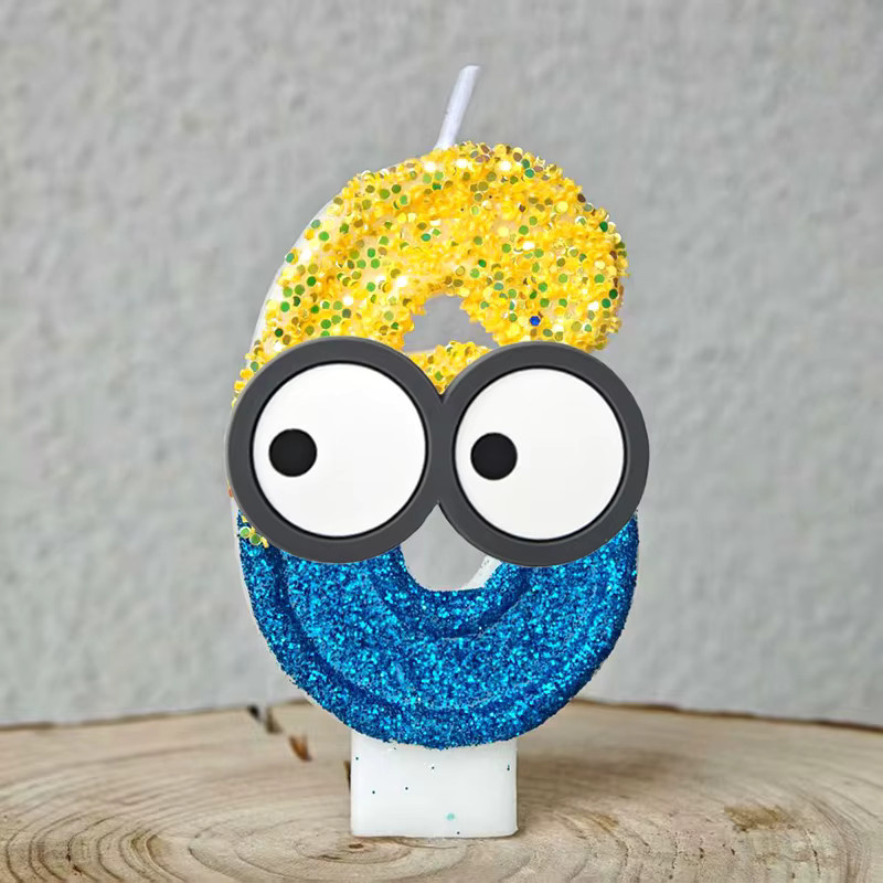 Potdemiel Bananenmann Kerze in Gelb für Kindergeburtstag und Kuchendekoration - Bild 2
