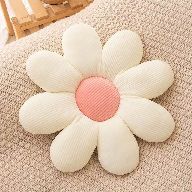 Gänseblümchen Plüschkissen von Yiran Health & Beauty in Bunt und Weiß, quadratisches Wurfkissen aus Polyester, B/B/B: 40 x 40 x 40 cm - Bild 1