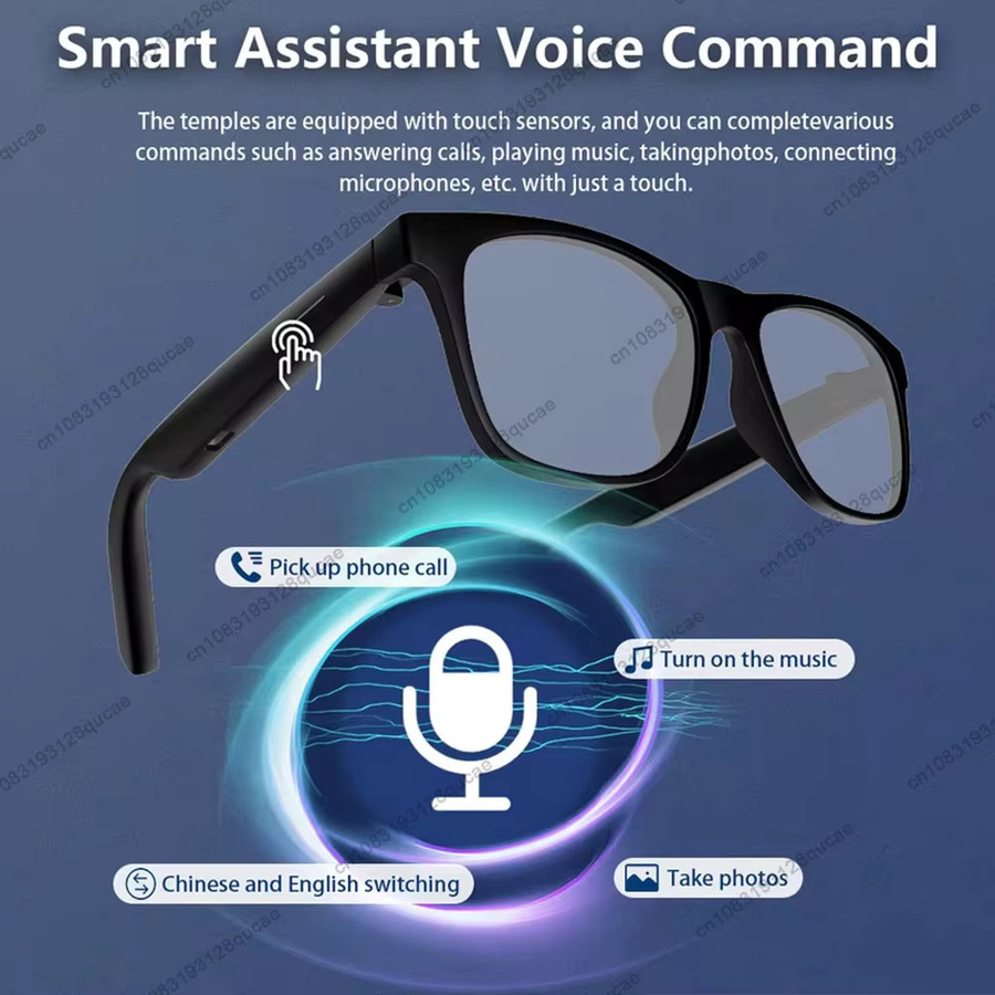 Ola Esporte Smart Bluetooth Sonnenbrille mit Sprachanruf-Steuerung und Musikfunktion, UV-polarisiert, Schwarz - Bild 3