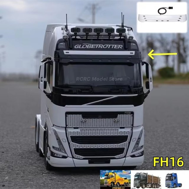 Tamiya Volvo Serie FH16 750 Globetrotter, Windabweiser, Sonnenblende, Licht, 1:14, Zubehör - Bild 1