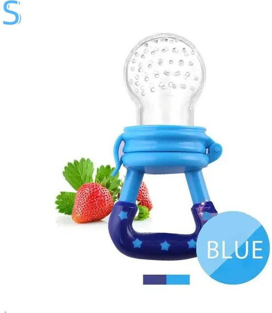 MARKET-1 Baby Obstspender aus Silikon und Polypropylen in Blau für frisches Obst und Zahnpflege - Bild 1