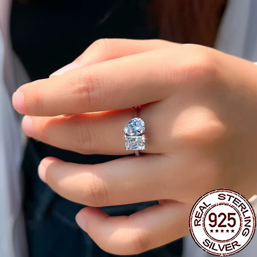 CWWZircons Ringe, 925 Silber, Zirkonia, Damen - Bild 2