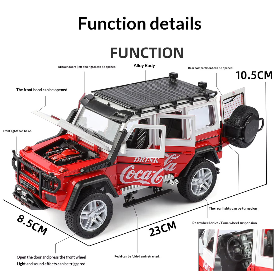 Maisto G63 Coke Version, Automodell, 1:24 Maßstab, mit Licht und Sound, ab 6 Jahren - Bild 2