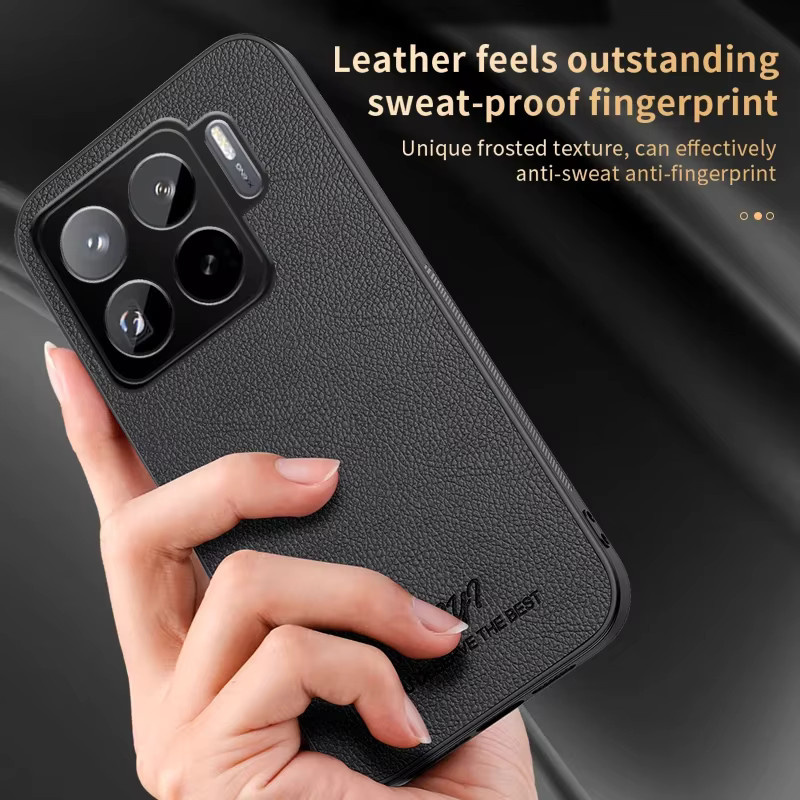 Business Lederhülle für Xiaomi 17T 15T 14T Pro Ultra 17 Pro Max mit magnetischer Autohalterung in Grau - Bild 2