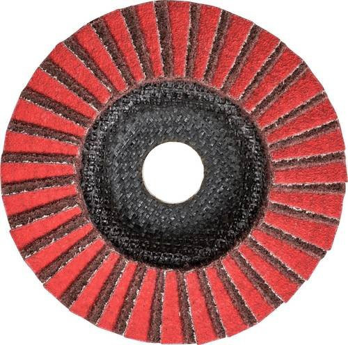PFERD POLIVLIES-Fächerschleifscheibe PVZ CO-COOL mit Keramikkorn, Durchmesser: 125 mm, Bohrung: 22,23 mm, Körnung: 80/180 M, Farbe: Rot/Braun - Bild 1