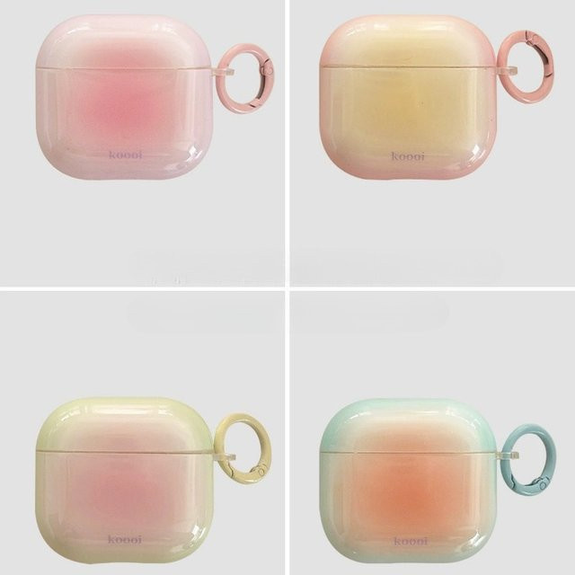 IMD Kopfhörer-Etui Gradient Sun Buntes Rosa-Gelb für Apple AirPods 1, 2, 3, 4 und Pro 2nd Generation - Bild 1