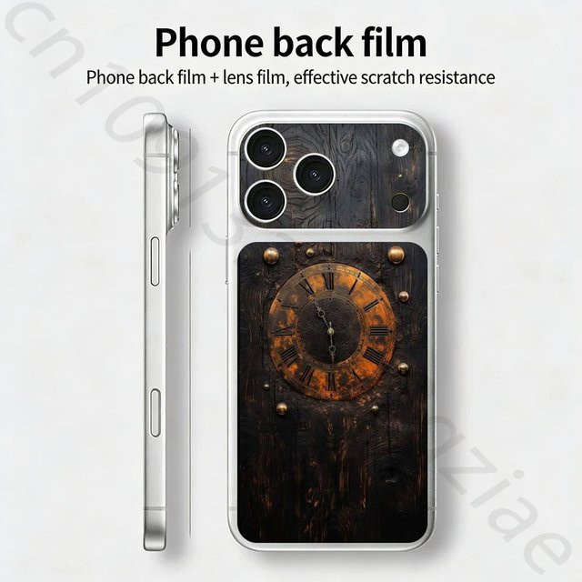 Natürliche Holz-Schutzfolie für Apple iPhone 17 Pro Max und iPhone 17 Pro, bunter 3D-Aufkleber zur Vollabdeckung in Braun und Multicolour - Bild 1