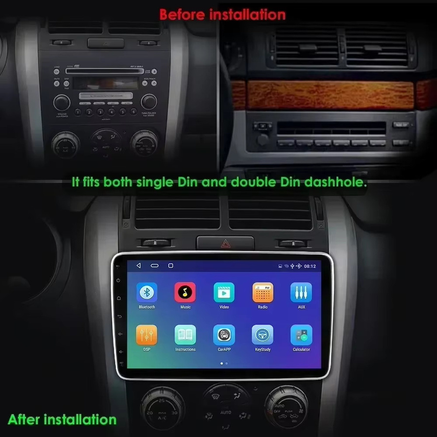 Hizpo Universal 1 Din Autoradio mit 360 Grad drehbarem Bildschirm, Android Auto, CarPlay, GPS, Bluetooth, WIFI und FM RDS in Schwarz - Bild 3